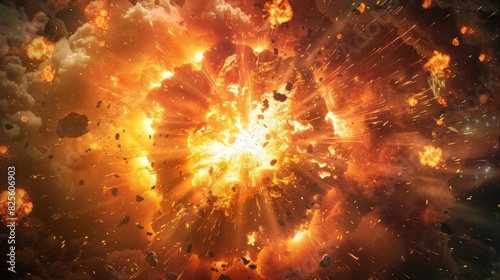 The intensity of the decay grows causing larger and brighter explosions to occur.