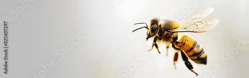 Beautiful wild beast bee looking forward is shown in full length close-up detailed insect full insect macro 