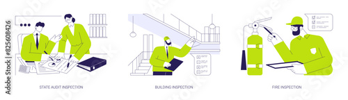 Business inspections abstract concept vector illustrations.