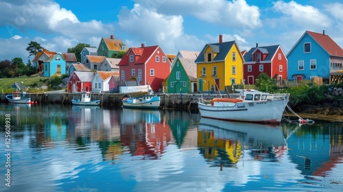 A peaceful coastal village with colorful houses and fishing boats, offering a tranquil escape by the sea.