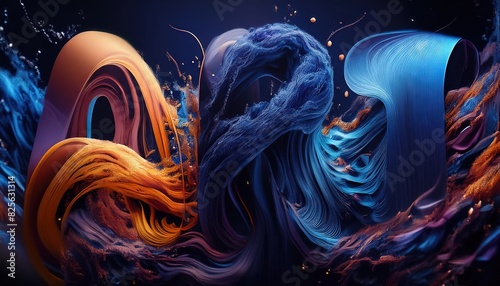 Abstract Fluid Art with Vivid Colors