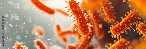close up of orange bacteria, generative AI