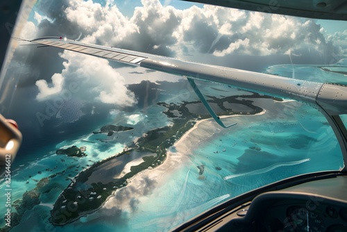 Vista aerea del Mar caribe