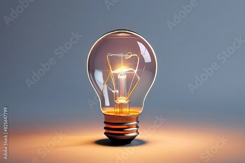Glowing and turned off electric light bulb isolated