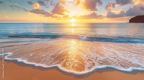 Serene Beach Sunrise with Gentle Waves