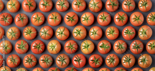Background image of tomatoes arranged in an orderly fashion