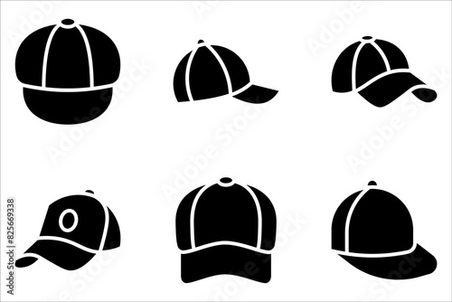 Baseball cap line and glyph icon set, clothes and wear, motorboat vector icon, vector graphics on white background