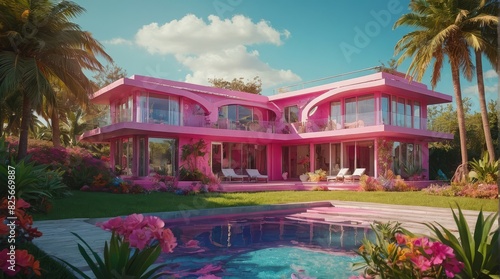 13 Beautiful Pink House - Generative AI