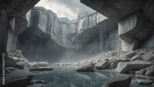 A story set in a marble quarry, where the stone holds echoes of the past and whispers of forgotten legends ai_generated