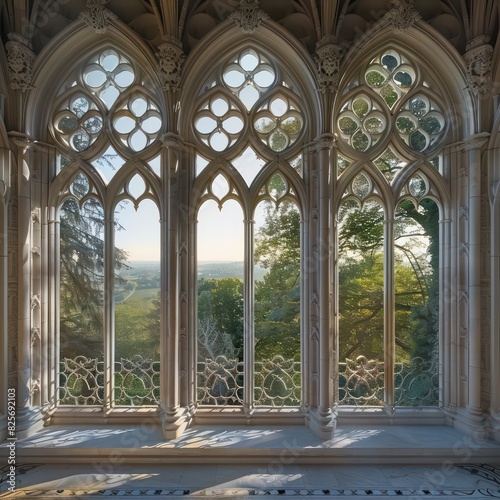 gothic window realistic background