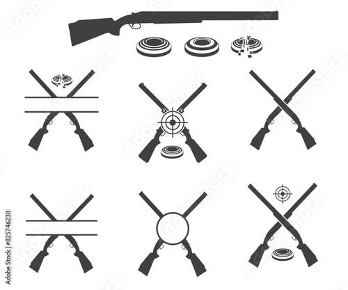 Print Shotgun Monogram 10 Design, Sporting Clay, Trapshooting, Skeet Shooting 