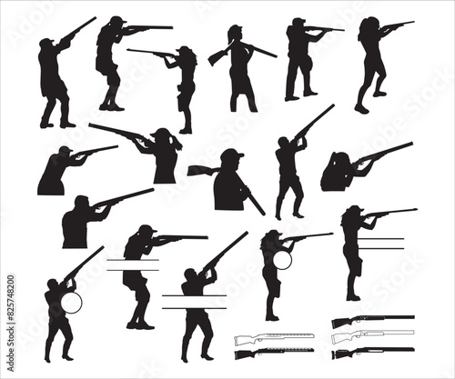 Print Skeet Shooter, Shooting Silhouette, Hunting & Shooting Eps, Trapshooting Gift, Shooting Players 