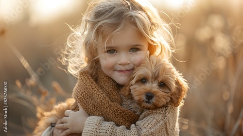 A candid shot of a child grinning widely while playing with a puppy, showcasing pure, unfiltered joy. List of Art Media Photograph inspired by Spring magazine