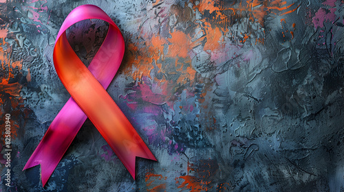 Pink breast cancer awareness ribbon with copy space 