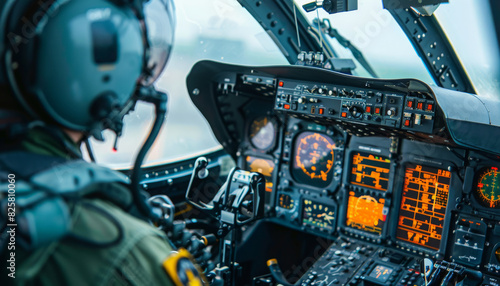 cockpit interior of a helicopter fighter plane