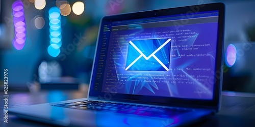 Emails in inbox cautioning about security risks and recommended precautions. Concept Email Security, Cyber Threats, Safety Tips, Phishing Alerts, Protective Measures