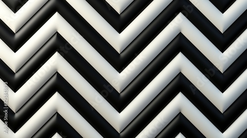 Chevron fabric pattern with bold black and white zigzag stripes, creating a striking and graphic background perfect for modern and minimalist designs.
