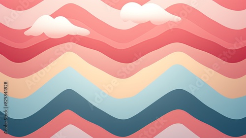 Chevron fabric pattern with soft pastel zigzag stripes, creating a gentle and soothing background suitable for baby products and spring-themed projects.