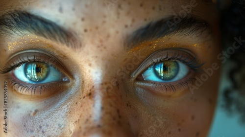 A close-up of a person's face eyes sparkling with pride and confidence showcasing their unique identity and expression