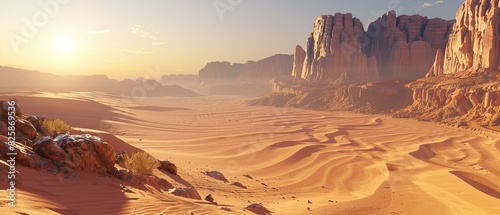 Photorealistic desert sunrise img