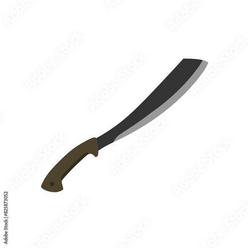 parang machete flat design vector illustration isolated on white background. Combat weapon blades, vector model types. Trapper sword and hunter knife blades. Protection concept. Warrior blades