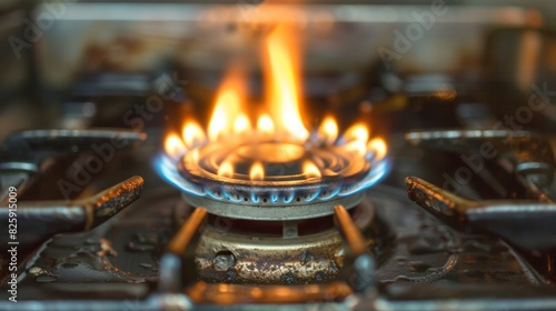 A natural gas stove provides efficient and consistent heat for cooking meals.