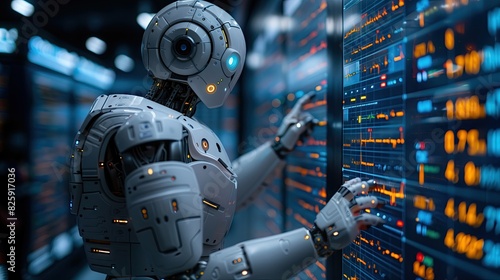 Artificial intelligence robots monitor data storage servers