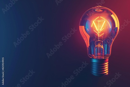 Minimalist illustration of a glowing light bulb, representing ideas, innovation, or energy efficiency