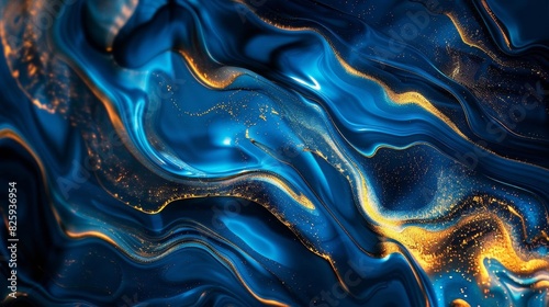 Vivid blue and gold liquid textures, useful for artistic backgrounds or creative project visuals
