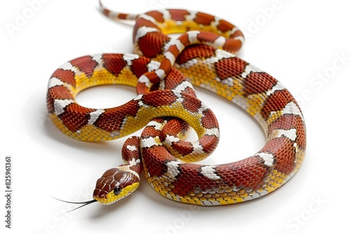 Photo of Corn Snake Coiled on White Background