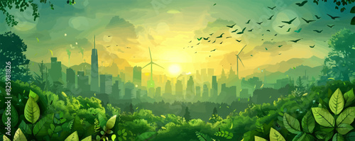 Ecology and environmental protection. Vector illustration