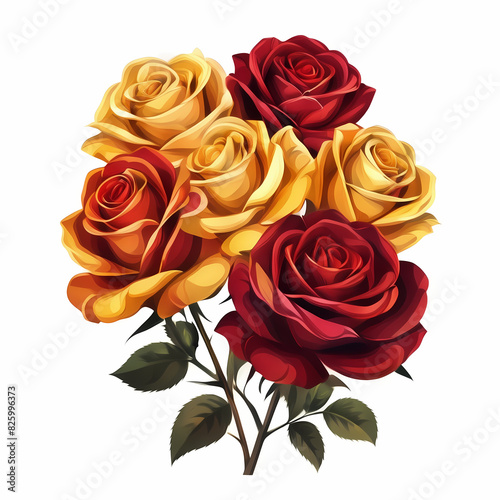 Illustration of delicate roses, ideal for adding romantic flair to Valentine's Day publications and heartfelt messages.
