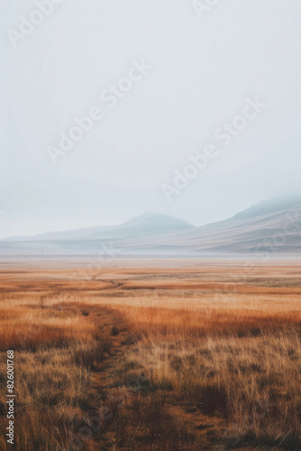 Flat plains with minimal vegetation and a focus on texture and color gradients 