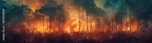 Firefighters battle a forest fire