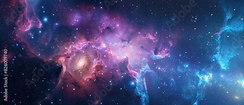 Majestic cosmic nebula with vibrant hues