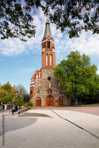 Garrison Church of St. Saint Jerzy in Sopot, Poland - a neo-Gothic building from 1901, originally a Protestant temple, and since 1945 a Catholic one. 