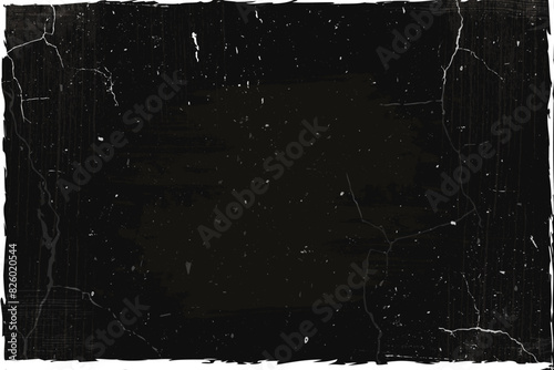 Old worn grunge photo, Vector pattern faded retro photo background, Grain wrinkles texture.