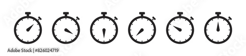 stopwatch logo set icon vector