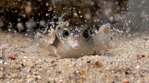 Brazen male pufferfish leaving their mark in the sand hoping to capture the attention of a mate.