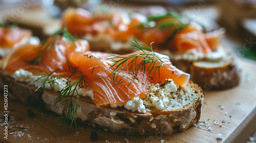 Open-Faced Sandwich with Smoked Salmon and Cream Cheese
