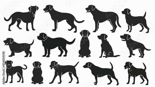 Pointer dog silhouette. Black dogs sizes and breeds