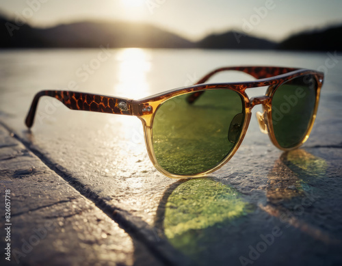 La montatura leggera e trasparente degli occhiali da sole dona un tocco di modernità ed eleganza.