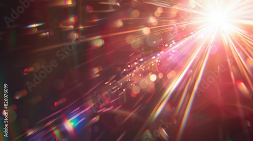 Vibrant Sun Flare with Colorful Light Reflections and Bokeh