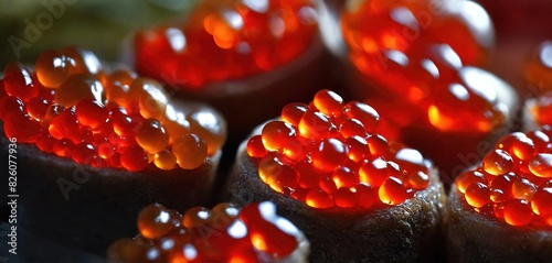 Red salmon caviar. Generative AI
