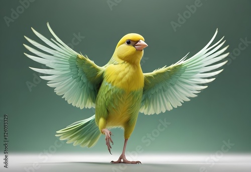 A 3D render of a canary its feathers meticulously (1)