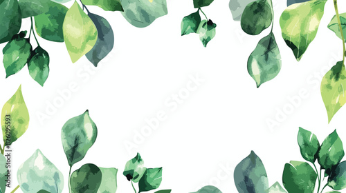 Leaves eucalyptus background greeting card template