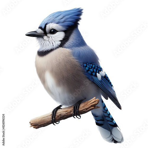 Blue Jay bird isolated on transparent or white background png