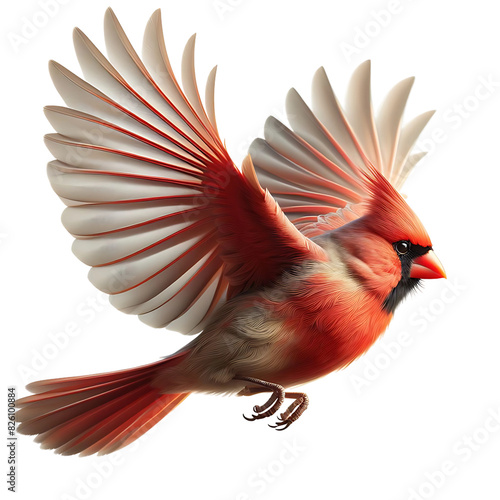 Cardinal Bird Isolated On Transparent or White Background