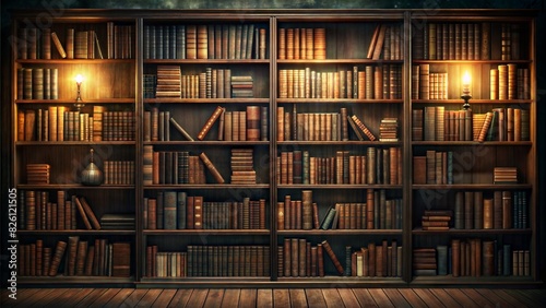 Dusty shelves crammed with ancient books whisper stories of the past