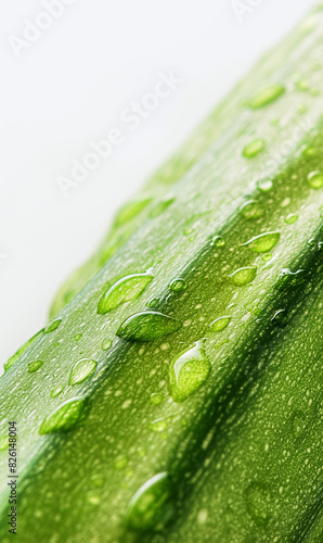 Closeup of zucchini texture with bumpy vibrant green surface